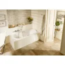 Ванна чугунная Roca Haiti SET/2331G0000/526804210/150412330 140x75 см, с ручками, антискользящим покрытием, белый