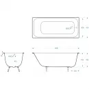 Ванна чугунная Delice Aurora DLR230617 140x70 см, белый