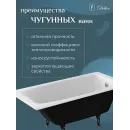 Ванна чугунная Delice Repos DLR220508R 170x70 см с ручками, белый