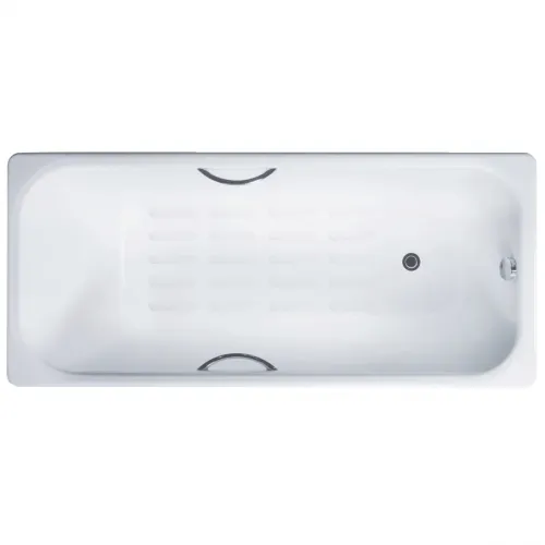 Ванна чугунная Delice Aurora DLR230617R-AS 140x70 см, с отверстиями под ручки, антискользящим покрытием, белый