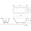 Ванна чугунная Delice Continental DLR230619R 140x70 см, с отверстиями под ручки, белый