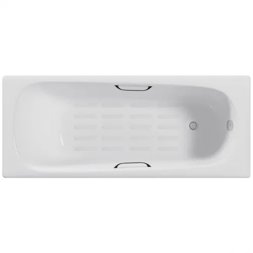 Ванна чугунная Delice Continental DLR230619R-AS 140x70 см, с отверстиями под ручки, антискользящим покрытием, белый