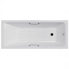 Ванна чугунная Delice Level DLR230618R-AS 140x70 см, с отверстиями под ручки, антискользящим покрытием, белый