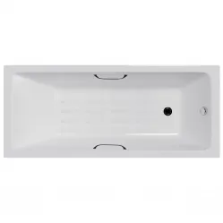Ванна чугунная Delice Level DLR230618R-AS 140x70 см, с отверстиями под ручки, антискользящим покрытием, белый