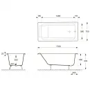Ванна чугунная Delice Palomba DLR230620R 170x70 см, с отверстиями под ручки, белый