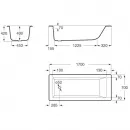 Ванна чугунная Delice Eclat DLR230621-AS 170x70 см, с антискользящим покрытием, белый