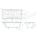 Ванна чугунная Delice Haiti Luxe DLR230636-AS 150x80 см, с антискользящим покрытием, белый