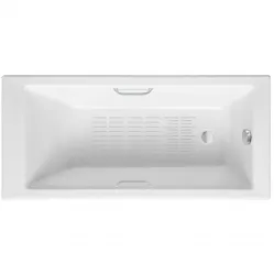 Ванна чугунная Delice Eclat DLR230621R-AS 170x70 см, с отверстиями под ручки, антискользящим покрытием, белый