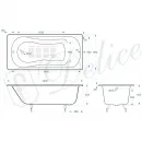 Ванна чугунная Delice Haiti Luxe DLR230637-AS 160x80 см, с антискользящим покрытием, белый
