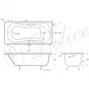 Ванна чугунная Delice Haiti Luxe DLR230638R 170x80 см, с отверстиями под ручки, белый
