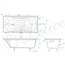 Ванна чугунная Delice Haiti Luxe DLR230638R-AS 170x80 см, с отверстиями под ручки, антискользящим покрытием, белый