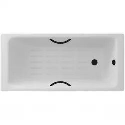 Ванна чугунная Delice Parallel DLR220506RB-AS 180x80 см, с ручками, антискользящим покрытием, белый