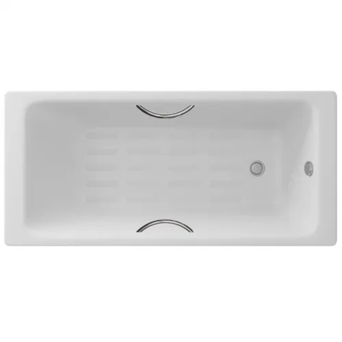 Ванна чугунная Delice Parallel DLR220503R-AS 150x70 см, с ручками, антискользящим покрытием, белый