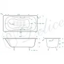 Ванна чугунная Delice Haiti Luxe DLR230639R-AS 180x80 см, с отверстиями под ручки, антискользящим покрытием, белый