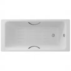 Ванна чугунная Delice Parallel DLR220504R-AS 160x70 см, с ручками, антискользящим покрытием, белый
