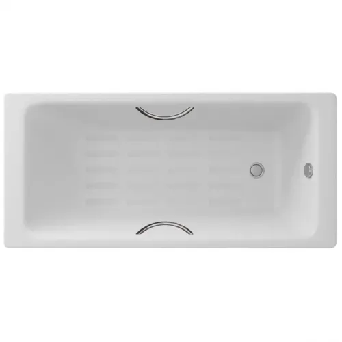 Ванна чугунная Delice Parallel DLR220504R-AS 160x70 см, с ручками, антискользящим покрытием, белый
