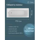Ванна чугунная Delice Biove DLR220509RB 170x75 см, с ручками, белый