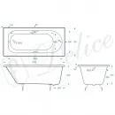 Ванна чугунная Delice Grace DLR230643R 170x70 см, с отверстиями под ручки, белый