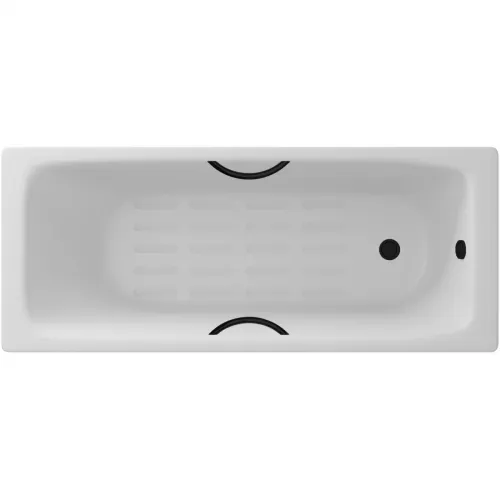Ванна чугунная Delice Biove DLR220509RB-AS 170x75 см, с ручками, антискользящим покрытием, белый