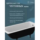 Ванна чугунная Delice Biove DLR220509RB-AS 170x75 см, с ручками, антискользящим покрытием, белый