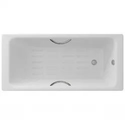 Ванна чугунная Delice Parallel DLR220506R-AS 180x80 см, с ручками, антискользящим покрытием, белый