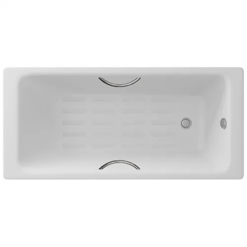 Ванна чугунная Delice Parallel DLR220506R-AS 180x80 см, с ручками, антискользящим покрытием, белый