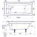 Ванна чугунная Delice Repos DLR220507-AS 150x70 см, с антискользящим покрытием, белый