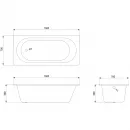 Ванна чугунная Timo Standard 3V Н0000384 150x70 см, с ручками, антискользящим покрытием, белый