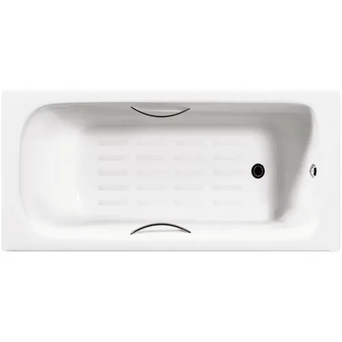 Ванна чугунная Delice Fort DLR230622R-AS 200x85 см, с отверстиями под ручки, антискользящим покрытием, белый