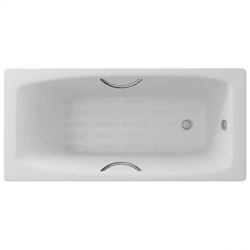 Ванна чугунная Delice Repos DLR220508R-AS 170x70 см, с ручками, антискользящим покрытием, белый