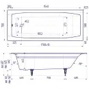 Ванна чугунная Delice Repos DLR220508R-AS 170x70 см, с ручками, антискользящим покрытием, белый
