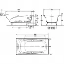 Ванна чугунная Jacob Delafon Super Repos E2902-00 180x90 см, с отверстиями под ручки, антискользящим покрытием, белый