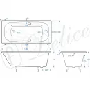 Ванна чугунная Delice Flex DLR230631R 170x80 см, с отверстиями под ручки, белый