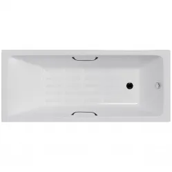 Ванна чугунная Delice Level DLR230602R-AS 170x75 см, с отверстиями под ручки, антискользящим покрытием, белый