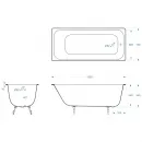 Ванна чугунная Delice Aurora DLR230603 150x70 см, белый