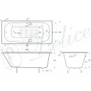 Ванна чугунная Delice Flex DLR230632R-AS 180x85 см, с отверстиями под ручки, антискользящим покрытием, белый