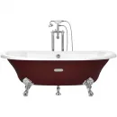 Ванна чугунная Roca Newcast Bordeaux 233650003 170x85 см, отдельностоящая, с антискользящим покрытием, бордо