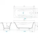 Ванна чугунная Aquatek Гамма AQ8080F-00 180x80 см, белый