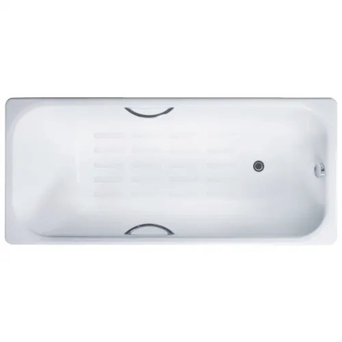 Ванна чугунная Delice Aurora DLR230603R-AS 150x70 см, с отверстиями под ручки, антискользящим покрытием, белый
