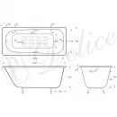 Ванна чугунная Delice Continental DLR230640R-AS 120x70 см, с отверстиями под ручки, антискользящим покрытием, белый