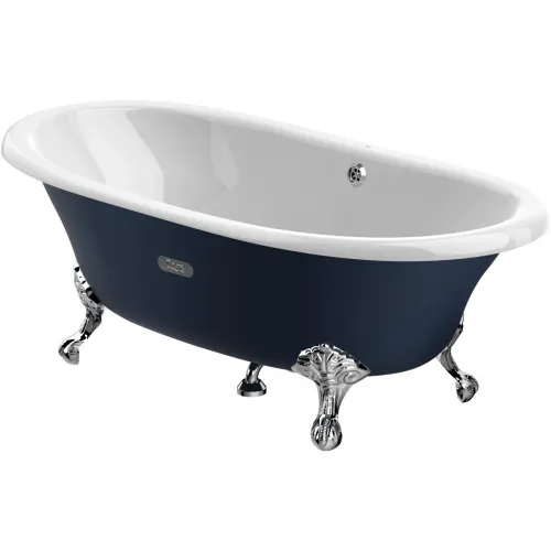 Ванна чугунная Roca Newcast Navy Blue 233650004 170x85 см, отдельностоящая, с антискользящим покрытием, темно-синий