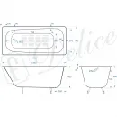 Ванна чугунная Delice Continental DLR230641-AS 130x70 см, с антискользящим покрытием, белый