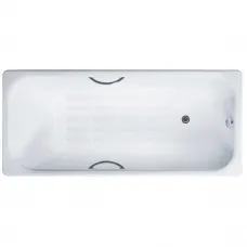 Ванна чугунная Delice Aurora DLR230604R-AS 160x75 см, с отверстиями под ручки, антискользящим покрытием, белый