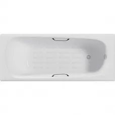 Ванна чугунная Delice Continental DLR230641R-AS 130x70 см, с отверстиями под ручки, антискользящим покрытием, белый