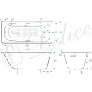 Ванна чугунная Delice Continental DLR230641R-AS 130x70 см, с отверстиями под ручки, антискользящим покрытием, белый