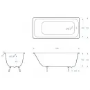 Ванна чугунная Delice Aurora DLR230605-AS 170x70 см, с антискользящим покрытием, белый