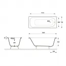 Ванна чугунная Delice Continental DLR230626-AS 160x70 см, с антискользящим покрытием, белый