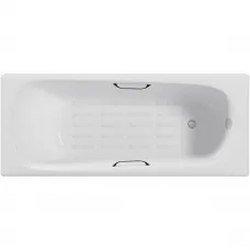 Ванна чугунная Delice Continental DLR230626R-AS 160x70 см, с отверстиями под ручки, антискользящим покрытием, белый