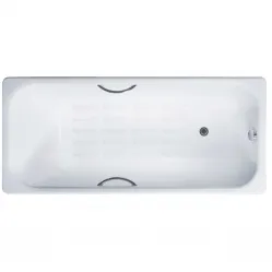 Ванна чугунная Delice Aurora DLR230606R-AS 170x75 см, с отверстиями под ручки, антискользящим покрытием, белый