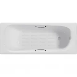 Ванна чугунная Delice Continental DLR230627R-AS 180x80 см, с отверстиями под ручки, антискользящим покрытием, белый